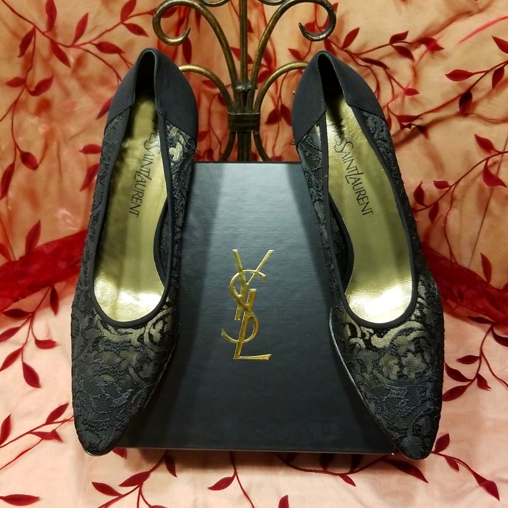 Black YSL Heels